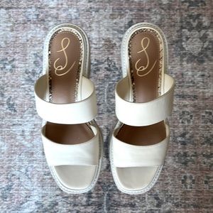 Sam Edelman Platform Sandals - Leather Off-White